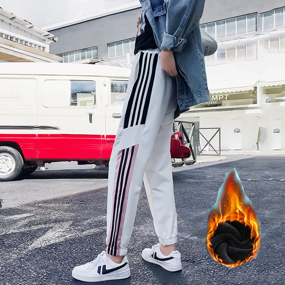 Зимние утепленные брюки в стиле хип-хоп BF стильные модные Харадзюку повседневные