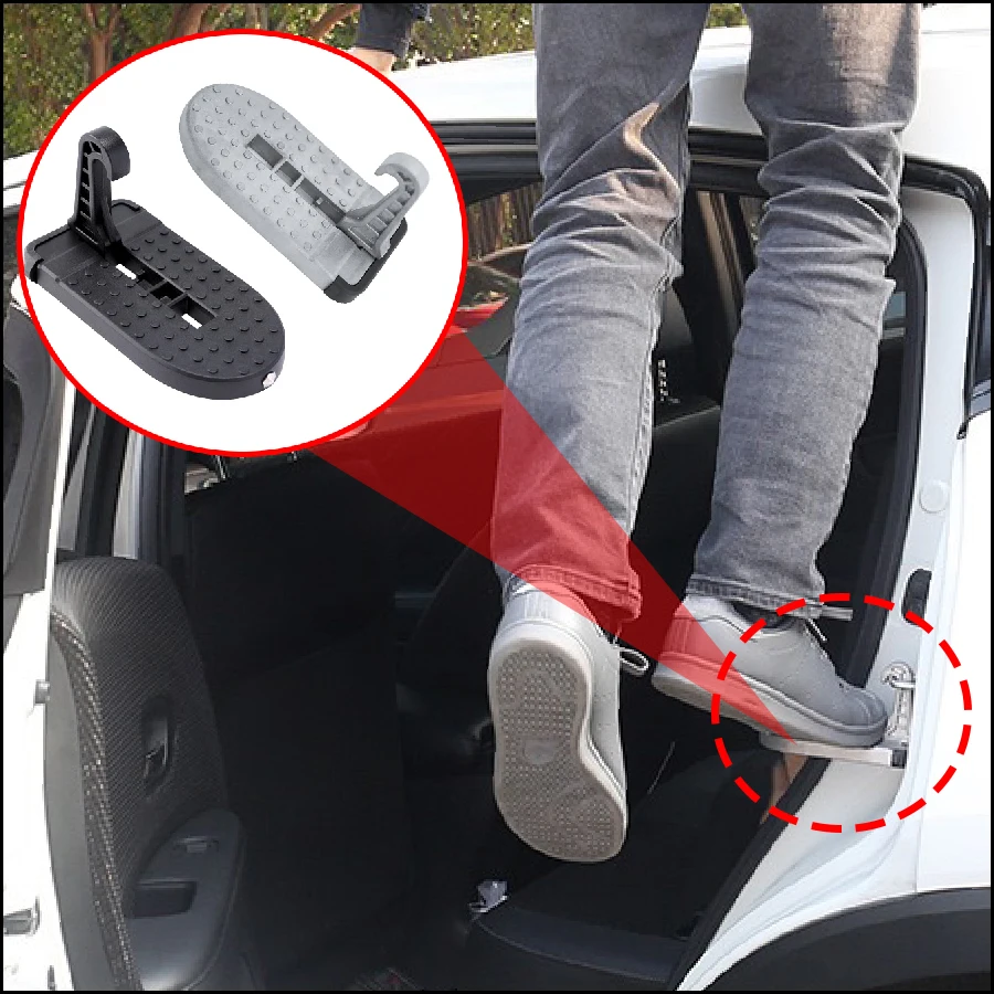 Wooeight Universal Car Door Step Pedal Auto Rooftop Luggage Ladder Hooked Foot Pegs Doorstep