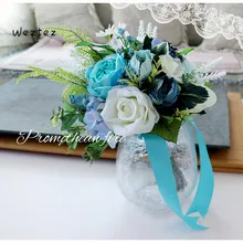 Роскошный свадебный букет s невесты Свадебный букет ручной работы искусственный шелк роза дыхание товары для цветов SPH67