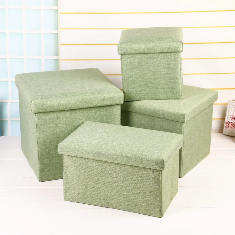 

Multi-functional Folding Storage Stool Box People Finishing Box Cotton Linen Storage Box Enhanced Version of Wholesale