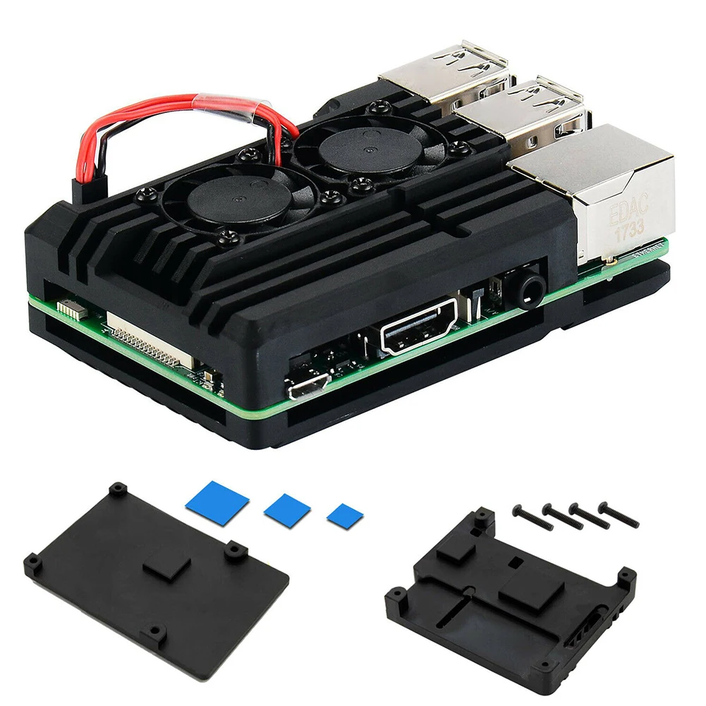 Accessories Practical Signal Enclosure Shell Cover Aluminium Alloy Easy Install Protective Case Housing Box For Raspberry Pi 4B