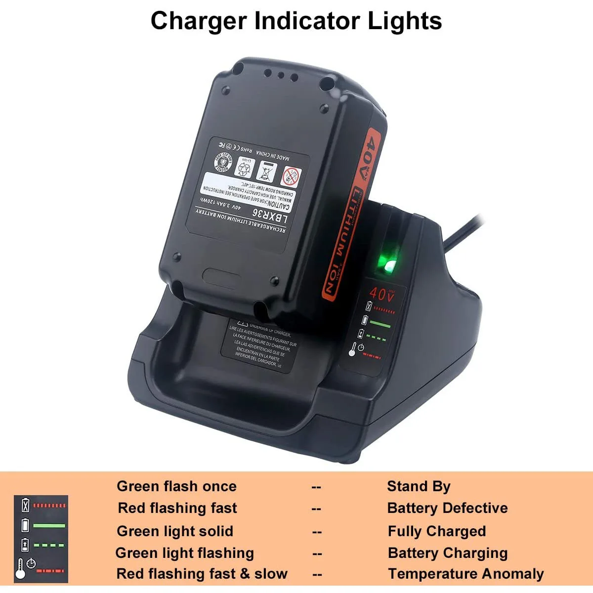 Suitable for Black & Decker lithium battery charger LCS36 LCS40