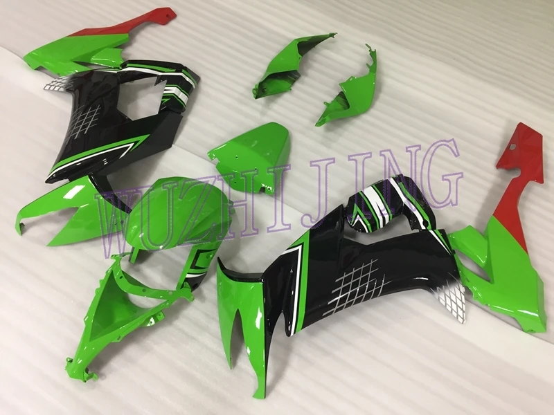INJECTION mold Мотоциклов обтекателя ниндзя ZX 10r 09 10 Обтекатели ZX10r 08 09 цвета: зеленый, черный ABS обтекатель ZX10r 2008-2010 - Цвет: INJECTION mold