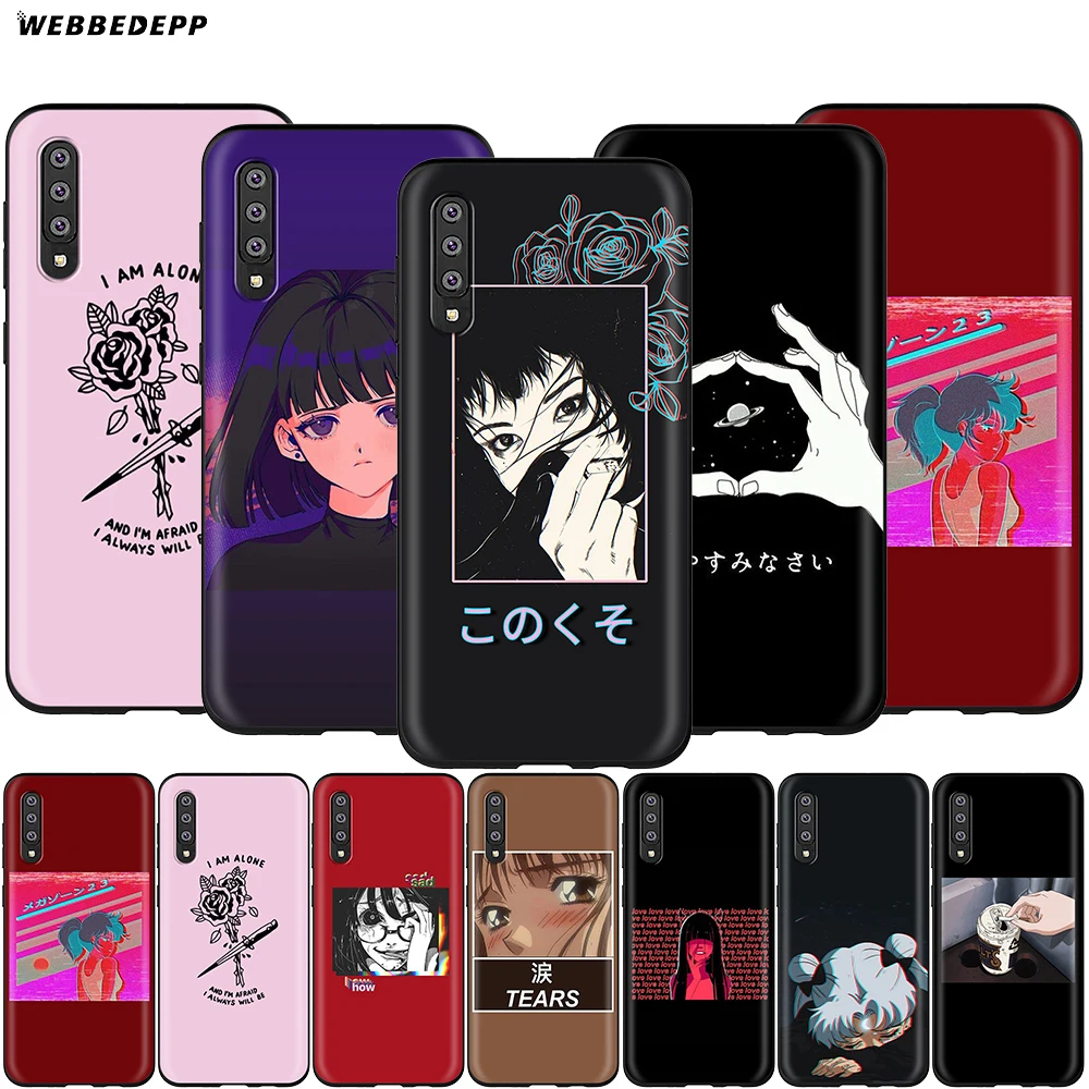 Webbedepp сад аниме Vaporwave эстетику чехол для Samsung Галактики S7 S8 S9 S10 Edge Plus Note 10 8 9 A10 A20 A30
