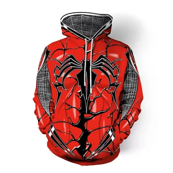 

Movie Venom Red 3D Print Hoodie Spider MAN Cosplay Hoodies Men Woman Fashion Zipper Cardigan Jacket Sweatshirt