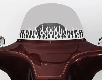 Chrome Fiamma Intaglio Parabrezza Trim Per Harley 1996-2013 Harley Fl Touring Bagger Batwing Moto