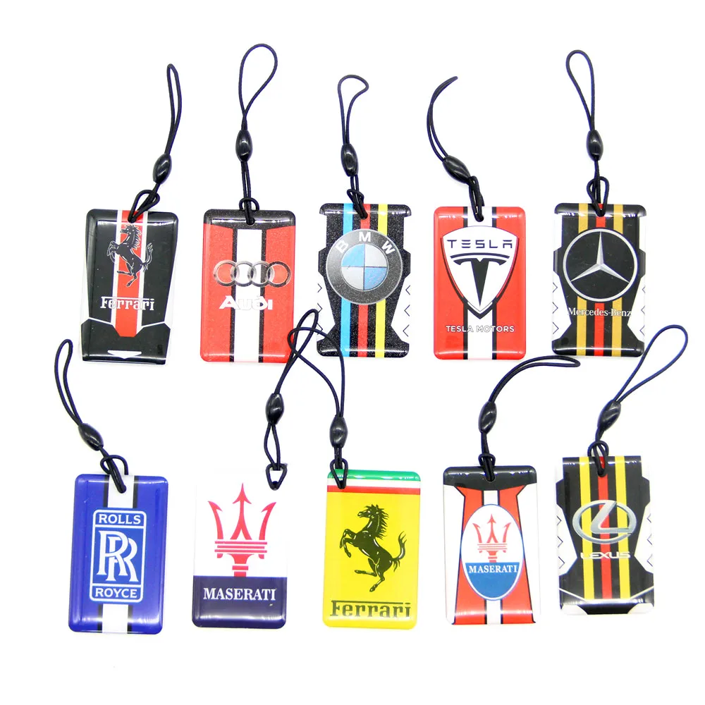 

1pcs Multiple Choices UID 13.56Mhz Rewritable Auto Logos Pattern Keyfob Keychain Key Tag Changeable 1K S50 NFC Card