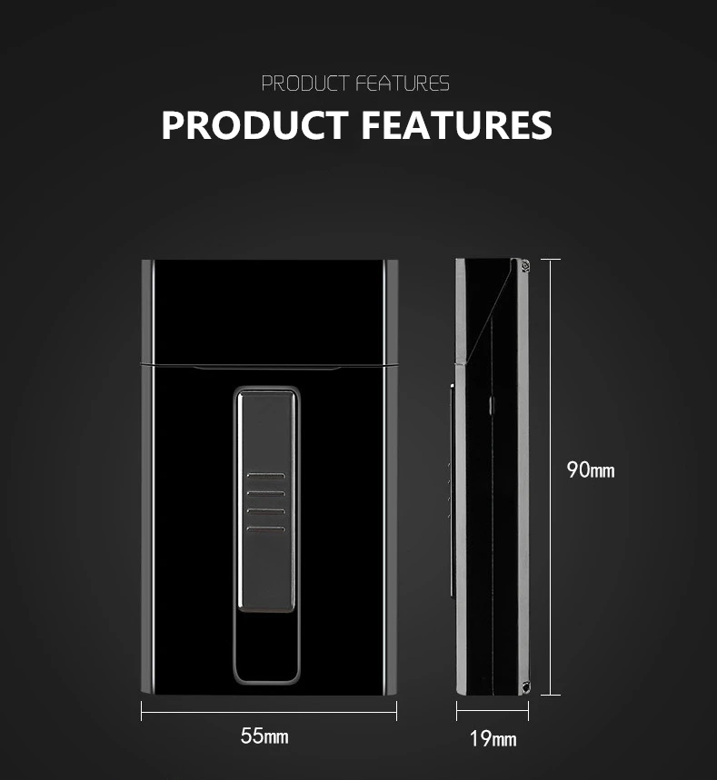 Металлический чехол для прикуривателя USB плазменная дуга электрическая зажигалка коробка для хранения табака держатель с электронными зажигалками для женщин