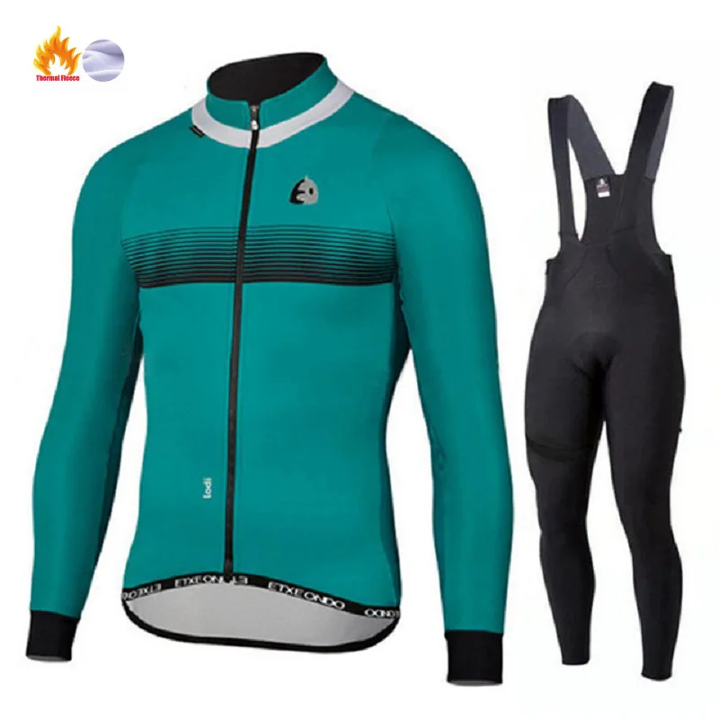 Зимняя Теплая Флисовая качественная одежда Etxeondo для велоспорта, длинный комплект MTB, одежда для велоспорта, спортивная одежда для горного велосипеда, ropa ciclismo - Цвет: Set 18