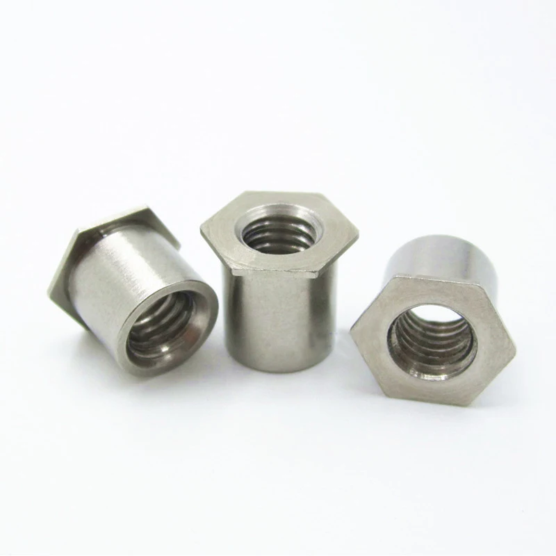 10pcs M4 hexagon press rivets nuts column outer hex pass hole stainless steel rivet nut outer