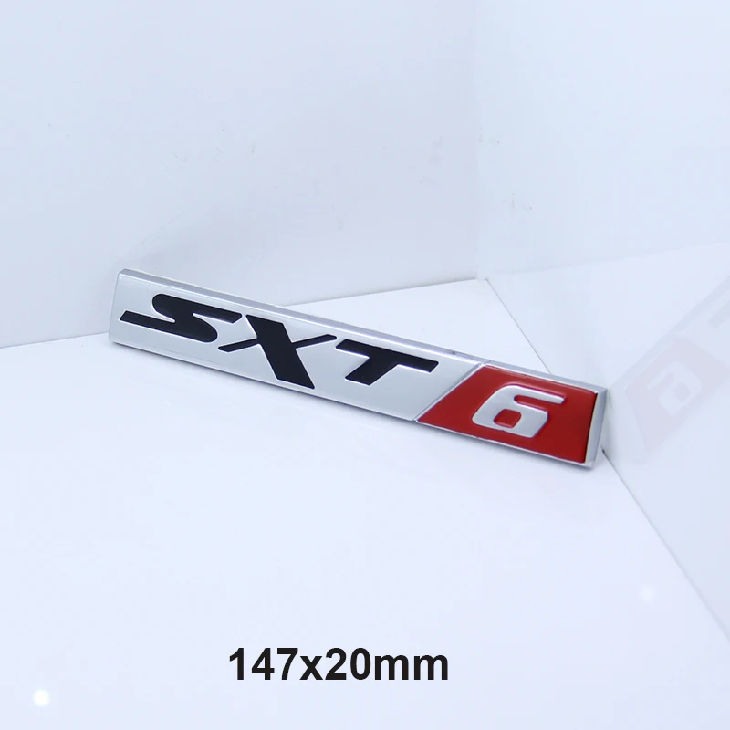 R/T SRT SXT6 SRT8 Red Chrome Bar Emblem Car Styling Trunk Sticker for Dodge Crab Sebring Jeep Compass Grand Cherokee Wrangler - Цвет: SXT6