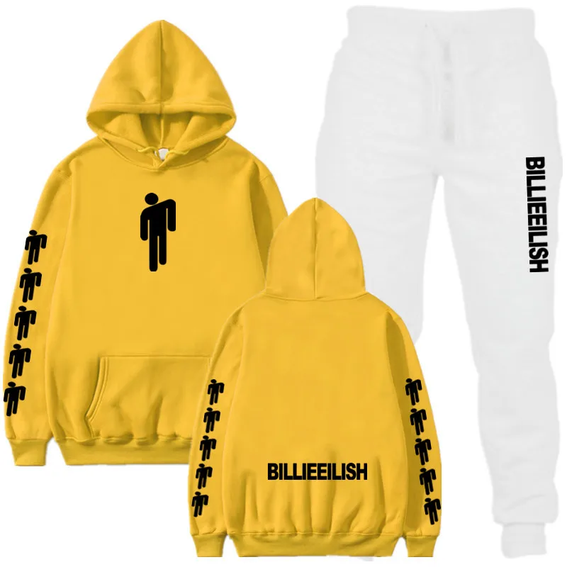Billie Eilish осенне-зимний спортивный костюм для женщин и мужчин свитшоты повседневный костюм женская одежда костюм бриджи для бега спортивный костюм