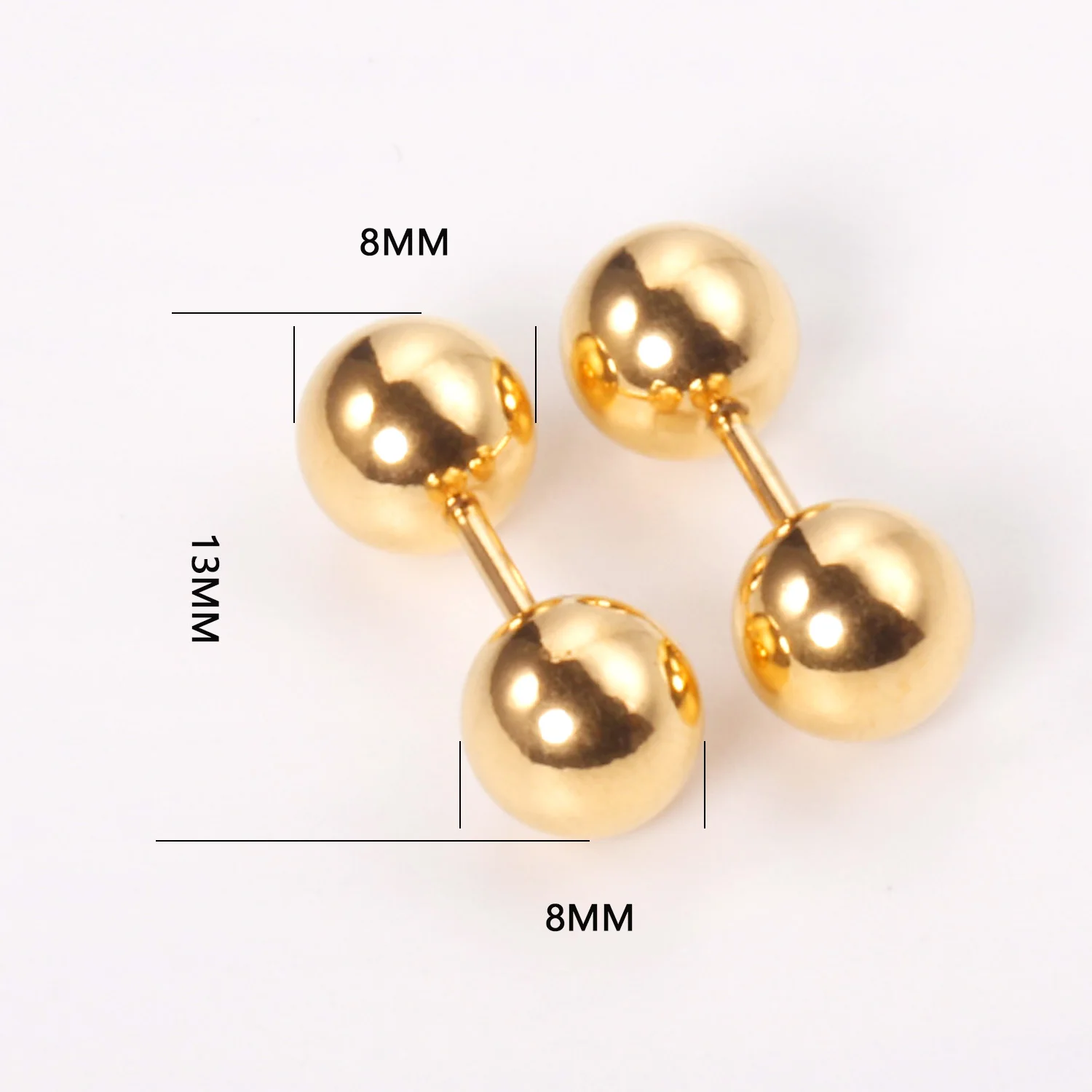 12 Pairs Round Ball Stud Earrings Women/Girl/Boy/Baby 316L Stainless Steel Anti-allergy Ear Stud for Gift Jewelry Accessories