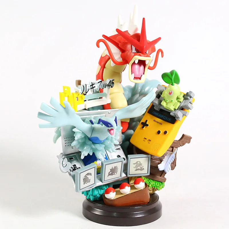 Аниме Монстры Gyarados Покемон HO-oh Celebi Chikorita Lugia Gameboy Статуя Коллекционная ПВХ фигурка модель игрушки