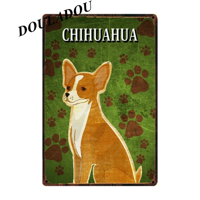 [Douladou] табличка для животных, собак, для бара, магазин домашних животных, винтажная жестяная вывеска, плакат для щенков, настенная живопись, украшение для дома, 30*20 см