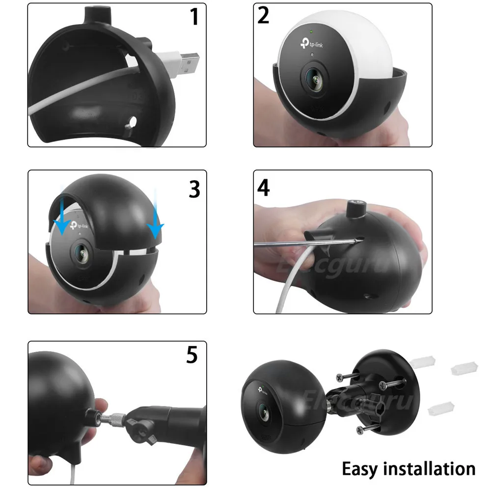 Kasa KC200 Camera Case,Adjustable Wall Mount Holder+Protective Case+Screwdriver for Kasa Cam Outdoor by TP-Link- 1080P(KC200