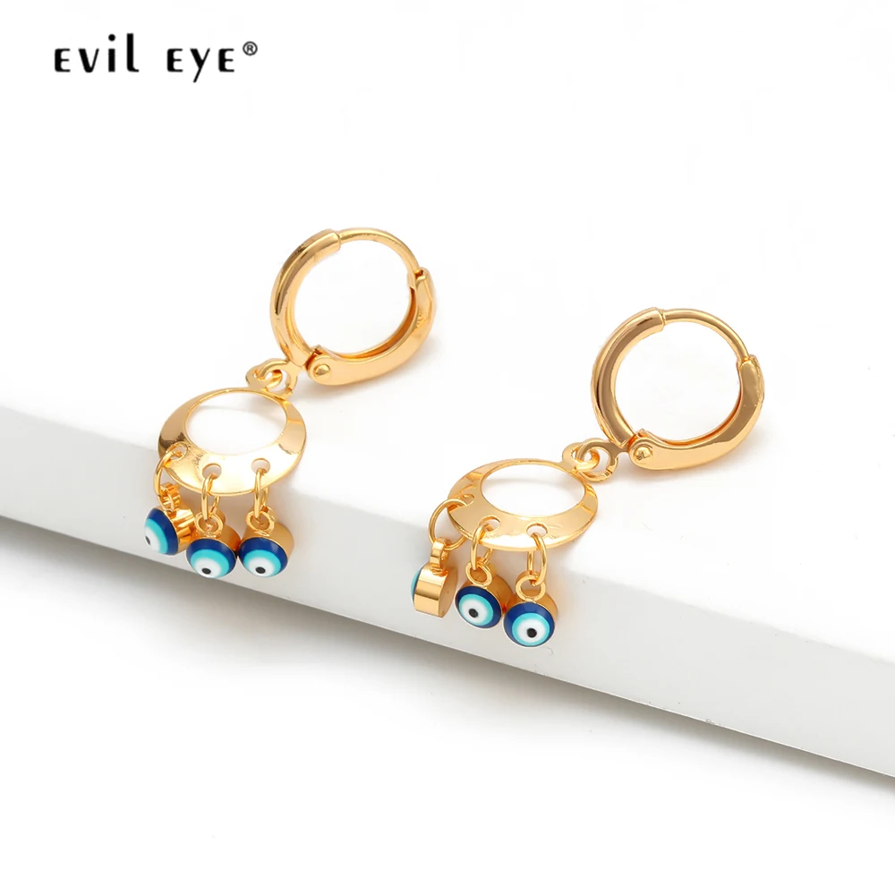 EVIL EYE подвеска кисточка золотистые серьги-подвески цвет висящий синий турецкий глаз серьги модные украшения для женщин девушек EY6554