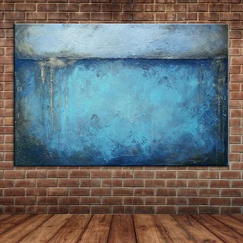 

Modern Abstract Blue Oil Painting Large Canvas Art Wall Mural Picture Decoration ups FEDEX ePacket free shipping