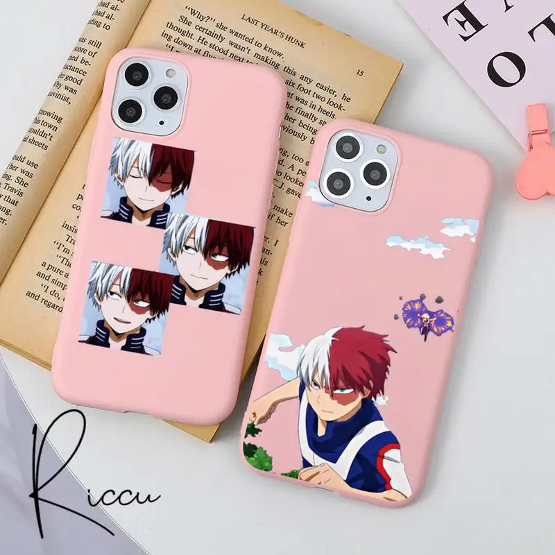 Силиконовый чехол Shoto Todoroki boku no hero Академия для iPhone 11 12 Pro MAX mini 8 7 Plus Se 2020 матовые
