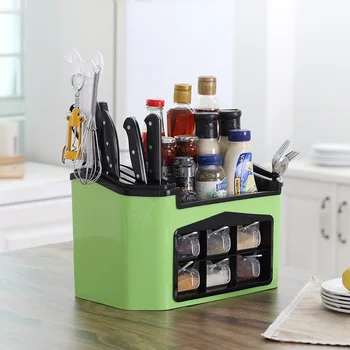 

New 6 in 1 Multifunction Kitchen Storage Rack Chopsticks Seasoning Box Container Holder Knife Rack Tableware Organizer Shelf Too