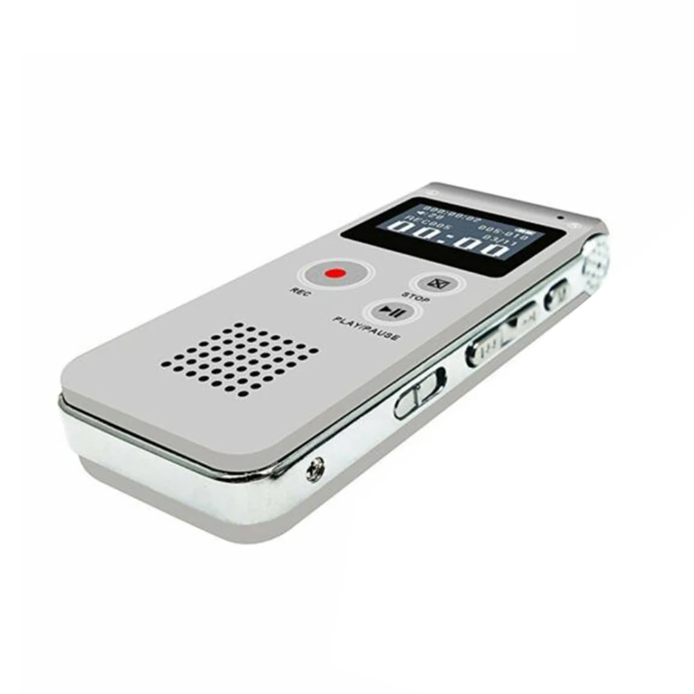 Silver 16GB Перезаряжаемый Цифровой диктофон 8G/16G Диктофон MP3 плеер запись DQ-Drop - Цвет: Silver 16GB