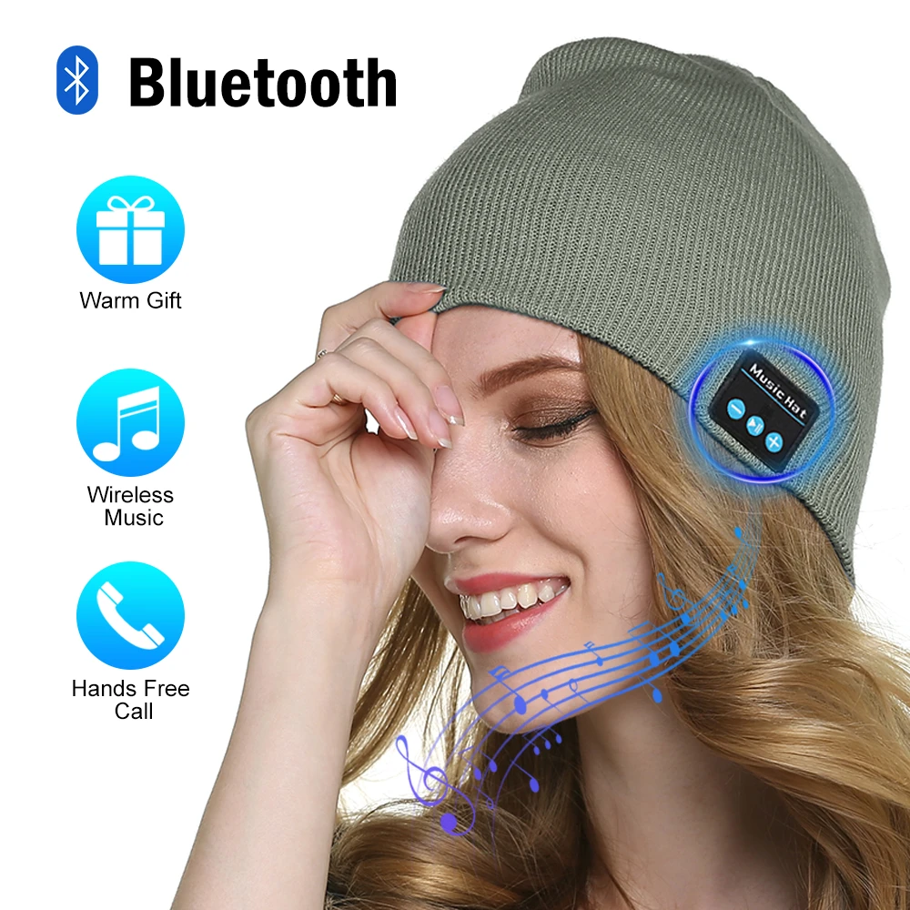 Bluetooth шапка бини Женская Мужская Беспроводная музыкальная шапка зимняя шапка для спорта на открытом воздухе Пешие прогулки Кемпинг бег - Цвет: E