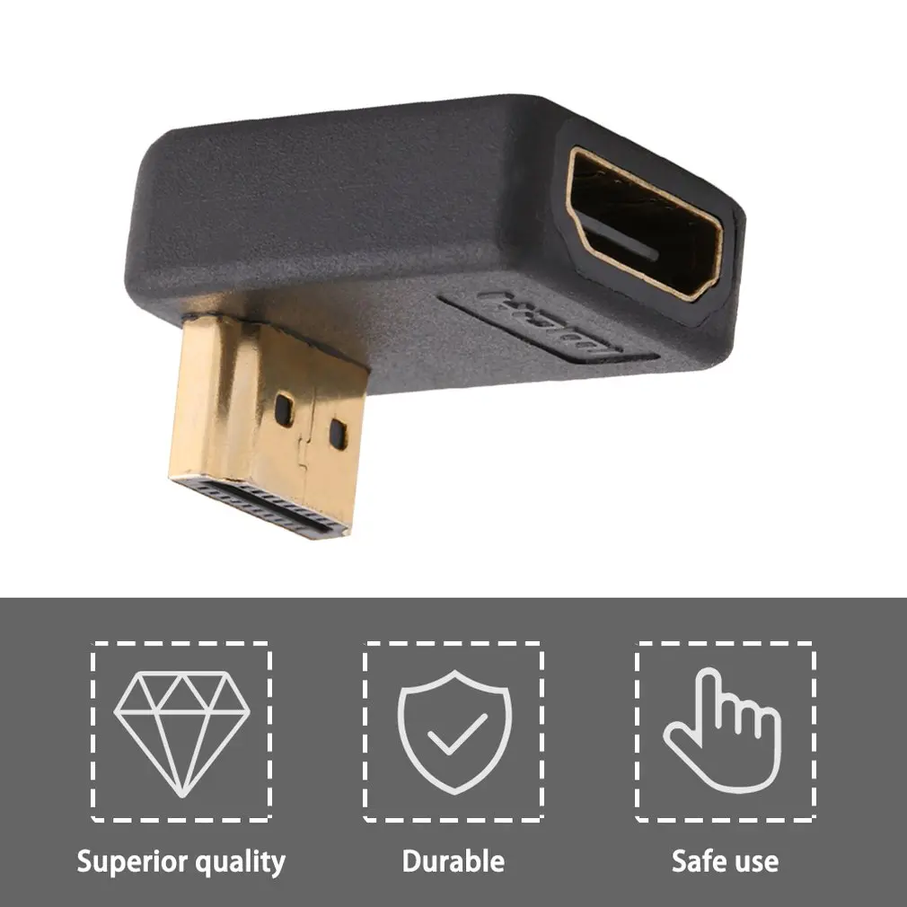 90 градусов HDMI мужчин и женщин порт адаптер прямой угол расширение конвертер