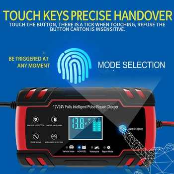 

12/24V 6-150Ah LCD Car ATV Motorcycle Pulse Repair Battery Charger AGM Auto Accessory TD326