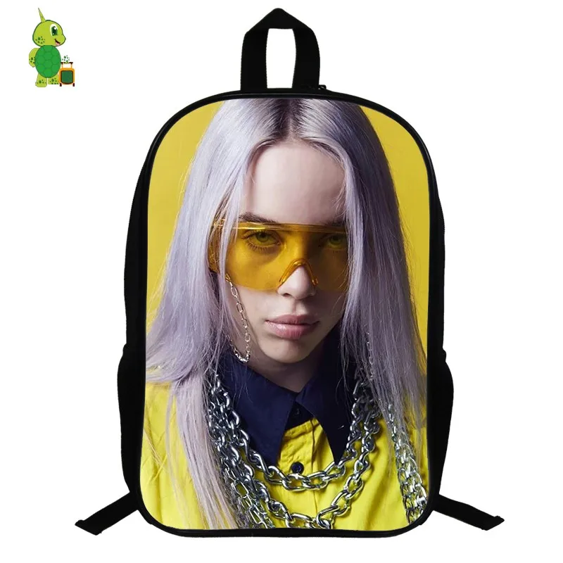 Billie Eilish рюкзак хип-хоп школьные сумки для подростков мальчиков и девочек 14,5 дюймов женский рюкзак для ноутбука дорожная сумка через плечо - Color: 1