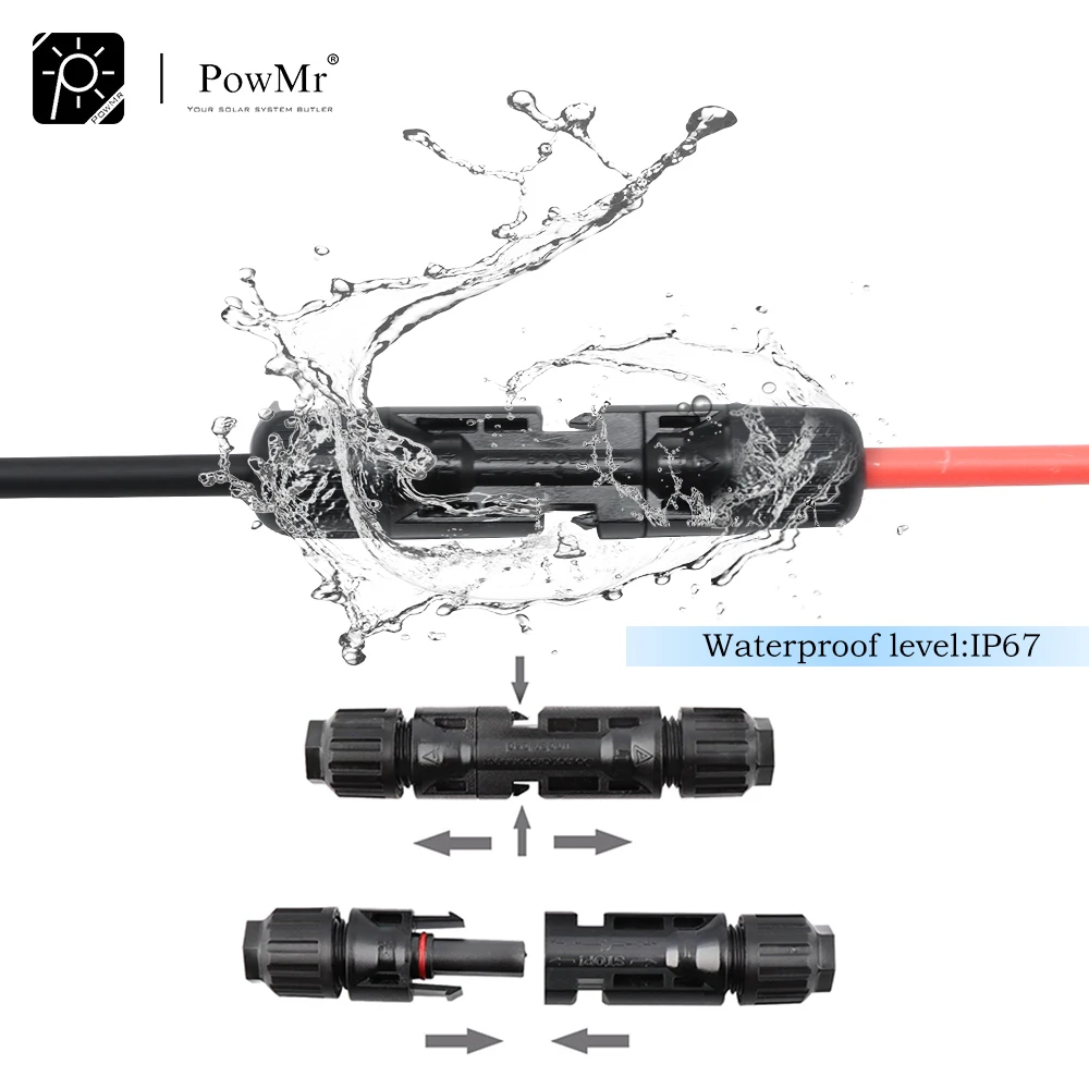 Пара женских и мужских водонепроницаемых MC4 солнечных панелей кабельных разъемов набор 4 мм с Y филиалом параллельный для подключения солнечной панели