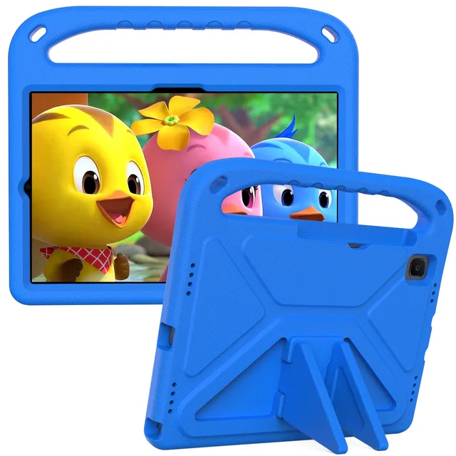 Kids Safe EVA Tablet Case For Samsung Galaxy Tab A7 Lite 8.7 2021 SM-T220 T225 Galaxy Tab A7 10.4 SM-T500 Shoulder Strap Cover Blue