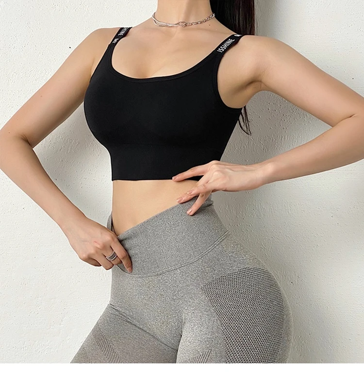 PEARLYNN Harness Sports Bra Women Unwired Active Underwear Push Up Without Bones Gym Seamless Sportswear Crop Top For Fitness