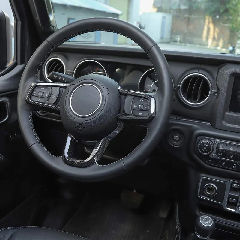 Наклейка из углеродного волокна ABS для Jeep Wrangler JL JLU Sahara Rubicon+ рулевая колесная наклейка