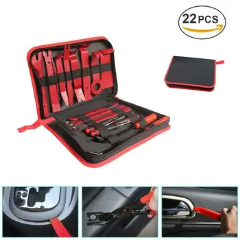 

22pcs/set Interior Pouch Trim Fastener Car Audio Repair Removal Tool Set Pry DIY Release Molding Disassembling Auto Door Panel