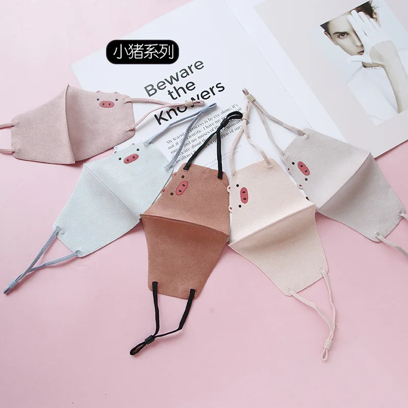 pig ramdom color 1 шт., 3D маска для рта, респиратор для ушей, дышащие многоразовые губчатые маски для лица, защитные маски для рта для детей, защита от пыли - Цвет: pig ramdom color