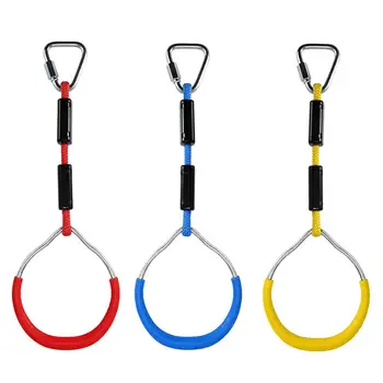 

3pcs Colorful Swing Bar Rings Outdoor Gymnastic Ring Ninja Obstacle Course Kit Aerial Climbing Hanging Rings For Children Kids