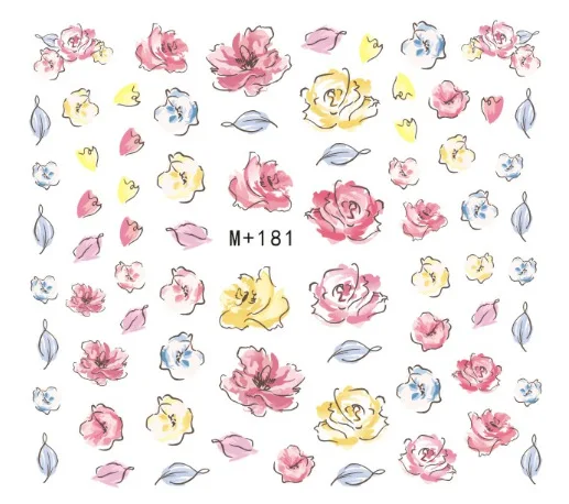 M+ 174-189 стиль Японский Корейский водяная маркировка Маникюр Наклейка s Наклейка с цветком для ногтей лак для ногтей цветок наклейка s наклейки для ногтей