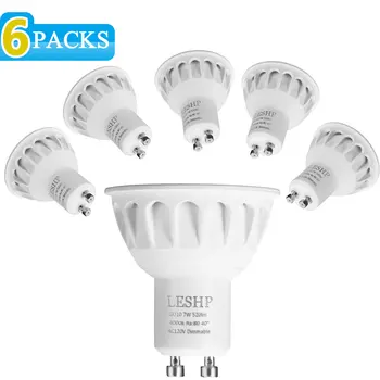 

LESHP White GU10 AC120V 7W LED Spotlight 4000K 520LM Dimmable 40 Degree Beam Angle Low Power Consumption Compact Light Weight