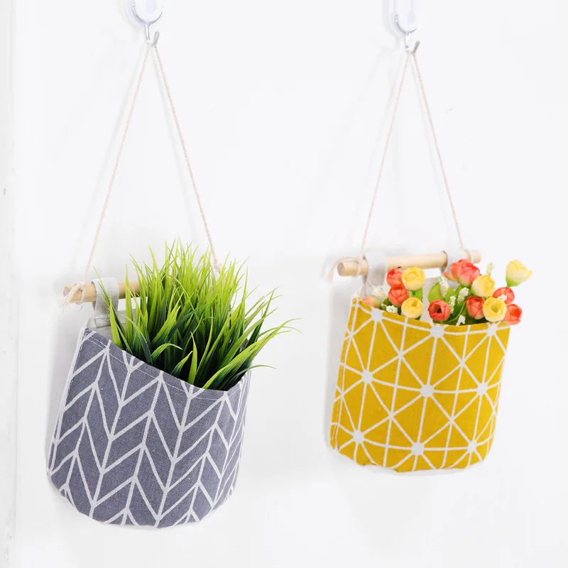 Homegrown Creative Cotton Linen Waterproof Hanging Storage Bag Single Pocket Hanging Diaper Art Door after Debris Storage Bag