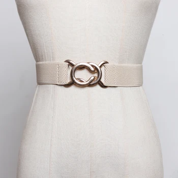 

[] Black Elastic Brief Buckle Multicolor Long Wide Belt Personality Women New Fashion Tide All-match Spring 2020 1M835