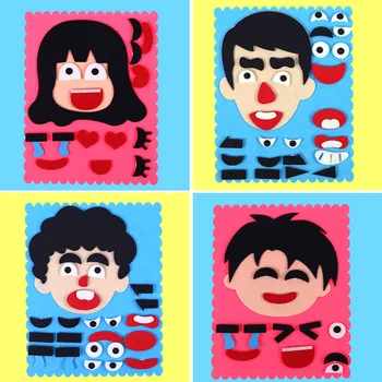 

1Set Baby Puzzle Toy DIY Emotion Change Puzzle Facial Expression Learning Toys for Child Creative Kids Early Education Funny Set