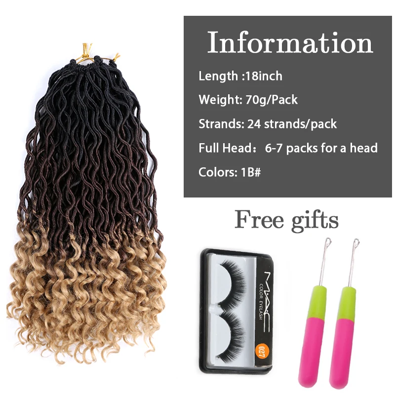 Goddess Locs вязанные крючком волосы мягкие искусственные локоны в стиле Crochet косички