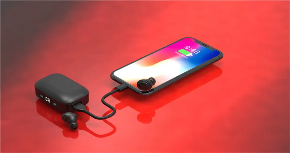 Ottwn H01 TWS Bluetooth наушники настоящие Беспроводные Bluetooth 5,0 наушники стерео музыкальные наушники сенсорное управление 2000 мАч светодиодный дисплей