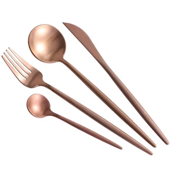 

4 Pcs Dinnerware Set 304 Stainless Steel Cutlery Kitchen Food Tableware Set
