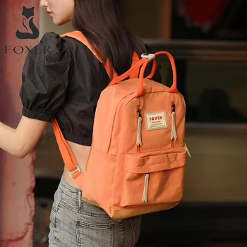 

FOXER Female Casual Street Fashion Shoulder Bag Large Capacity School Bag for Teenagers Large Capacity Women's Travel Rucksack