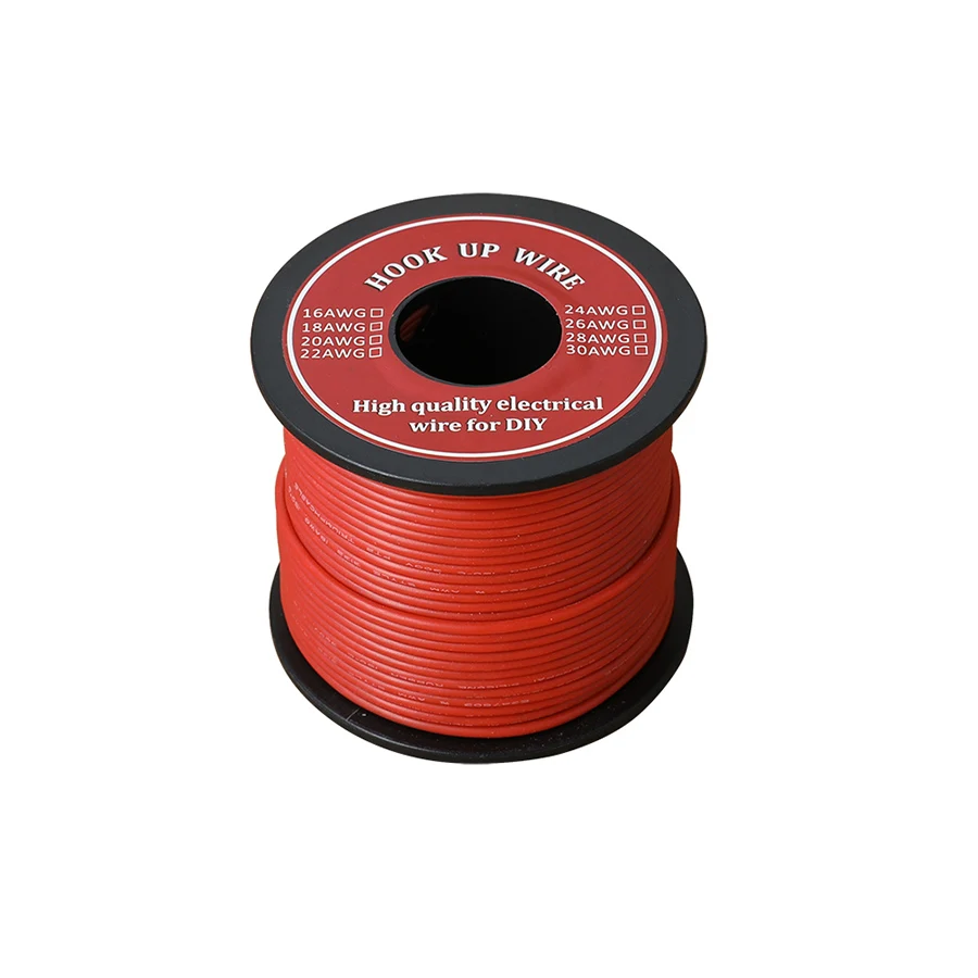 40m Soft Silicone Insulator UL3132 22 AWG Electrical Wire Tinned Copper Stranded Hook-up Wire 300V 6 Colors for DIY Toys Lamp