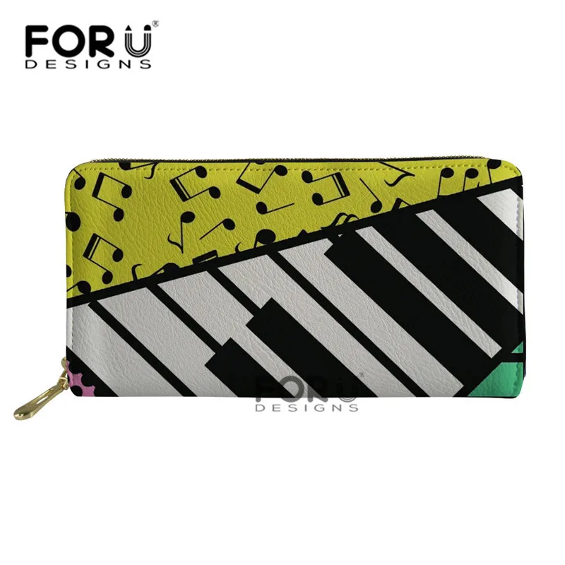 FORUDESIGNS Piano Music Note Women Long Clutch Wallet Large Capacity Holder Wallets Female Purse Lady Coin Purses Phone Card - Цвет: L5557Z21
