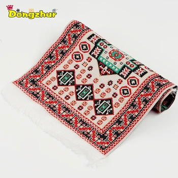 

1:12 DIY Dollhouse Miniature Carpet Mat Hand Woven Trukish Rugs Embroidered Handmade Mini Blanket Toy for 1/12 Doll House