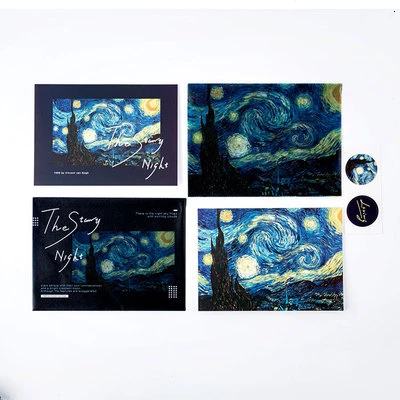 Art Museum Series Sulfuric Acid Paper Envelope and greeting card Decoration Wedding Letter Invitation Scrapbooking Gift - Color: xingkong