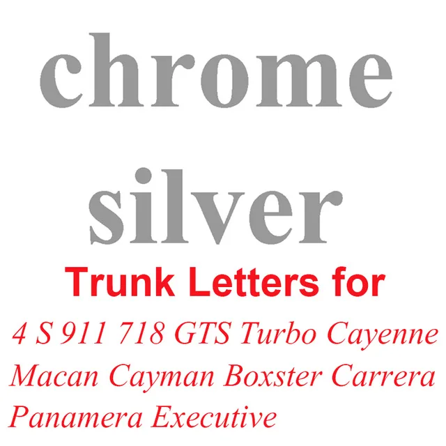 Chrome silver Эмблема с буквами для 986 718 Cayman Boxster 911 Carrera GTS Turbo Panamer 4S Macan Cayenne exceior E-hybrid стикер на багажник автомобиля - Цвет: Chrome silver
